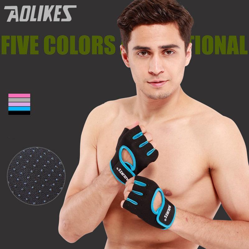 S Size Sports Gloves Weight Lifting Exercise Training Workout Bike Riding Men Women - Black+Grey