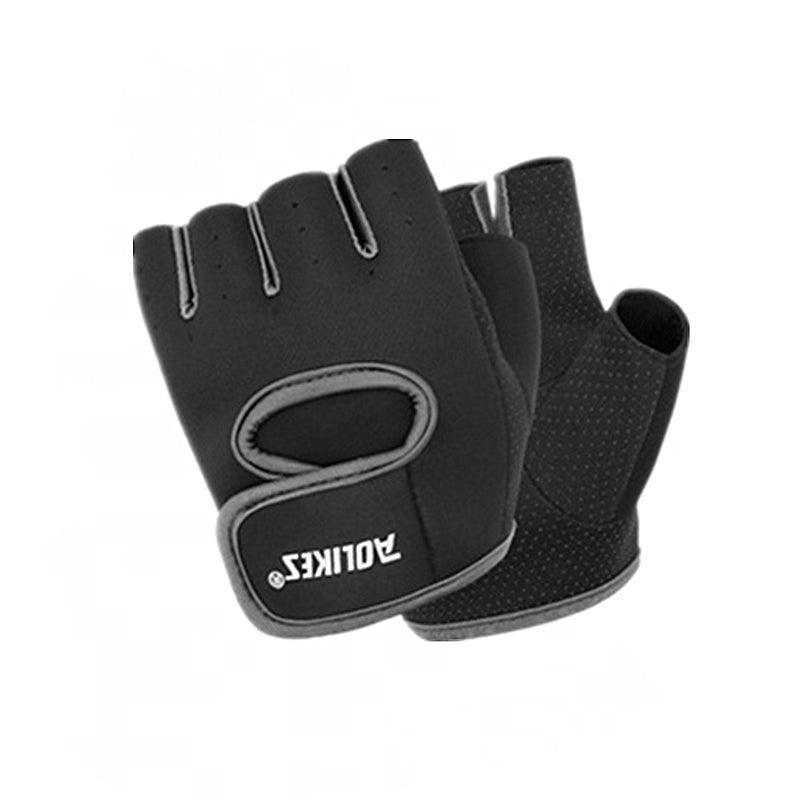 S Size Sports Gloves Weight Lifting Exercise Training Workout Bike Riding Men Women - Black+Grey