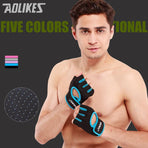 L Size Aolikes Sports Gloves Weight Lifting Exercise Training Workout Bike Riding - Black