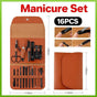 16PCS Stainless Steel Manicure Pedicure Set Nail Clippers Grooming Kit with Case