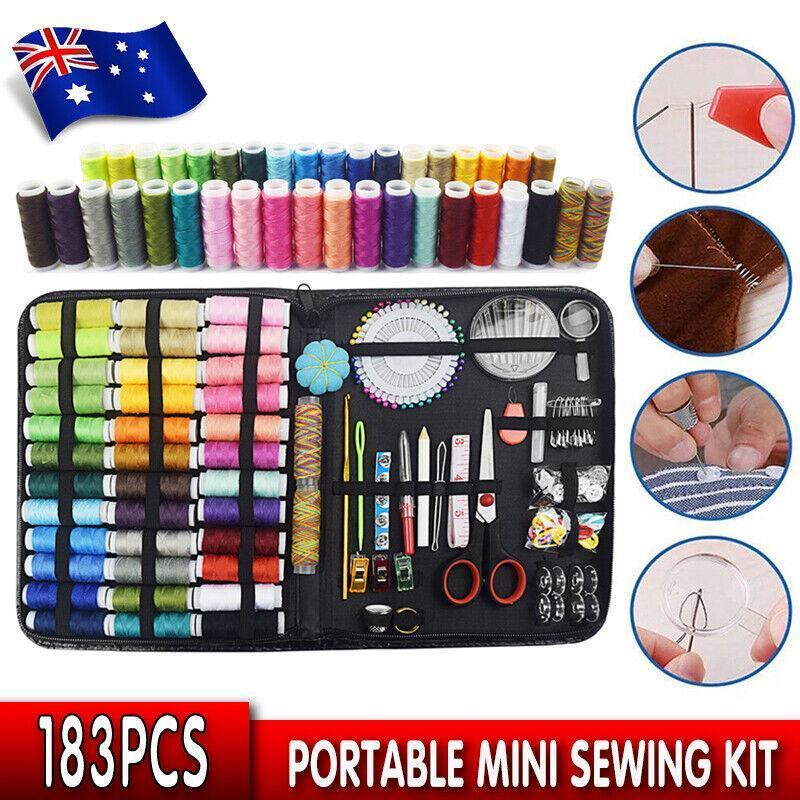 Sewing Kit 183Pcs Portable Mini Premium Travel Home Beginner Emergency