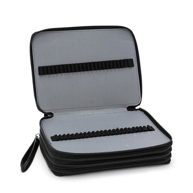 168 Slots Large Capacity Pencil Case Foldable Pen Bag Make Up Storage Organizer - Purple