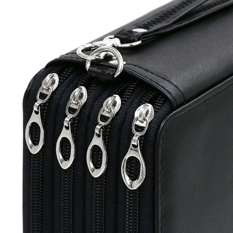 168 Slots Large Capacity Pencil Case Foldable Pen Bag Make Up Storage Organizer - Purple