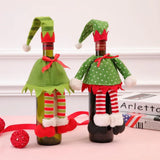 4X Christmas Bottle Covers Gift Holder Bags Red Wine Clothes Dot Decoration Bag - Extra Image