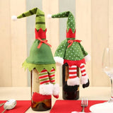 4X Christmas Bottle Covers Gift Holder Bags Red Wine Clothes Dot Decoration Bag - Extra Image