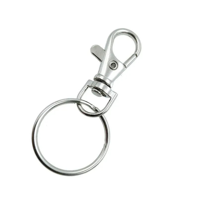 20X Swivel Lobster Clasp Clips Hook Alloy Key Ring Split Keychain Durable