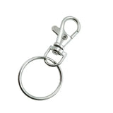 20X Swivel Lobster Clasp Clips Hook Alloy Key Ring Split Keychain Durable - Front View