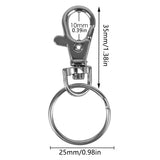 20X Swivel Lobster Clasp Clips Hook Alloy Key Ring Split Keychain Durable - Side View