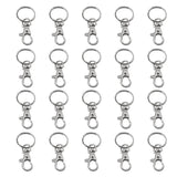 20X Swivel Lobster Clasp Clips Hook Alloy Key Ring Split Keychain Durable - Top-Down View