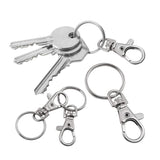 20X Swivel Lobster Clasp Clips Hook Alloy Key Ring Split Keychain Durable - 45-Degree Angle