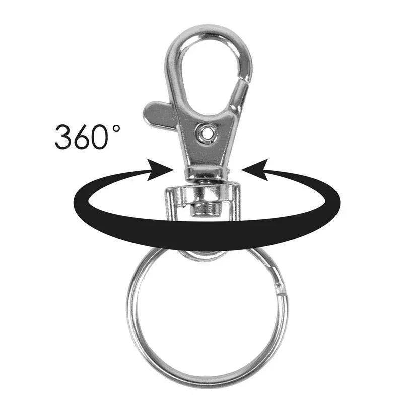 20X Swivel Lobster Clasp Clips Hook Alloy Key Ring Split Keychain Durable