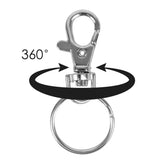 20X Swivel Lobster Clasp Clips Hook Alloy Key Ring Split Keychain Durable - Rear View