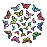 20Pcs Colourful Butterfly Applique Lace Trims Sewing Embroidery Craft Patch Sew - Front View