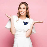 20Pcs Colourful Butterfly Applique Lace Trims Sewing Embroidery Craft Patch Sew - Extra Image
