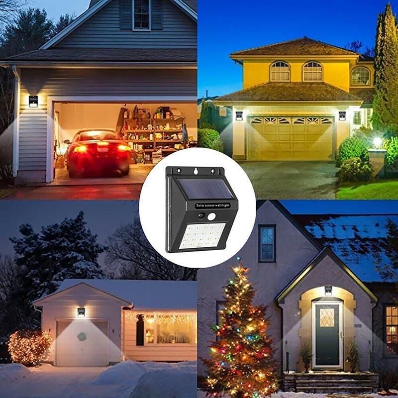 4Pcs 20 Led Solar Powered Pir Motion Sensor Light Garden Outdoor Security Lights
