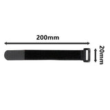 Magic Cable Ties Reusable Winder Coded Organiser Cords Hook Loop Black - 20*300mm  20PCS - Rear View