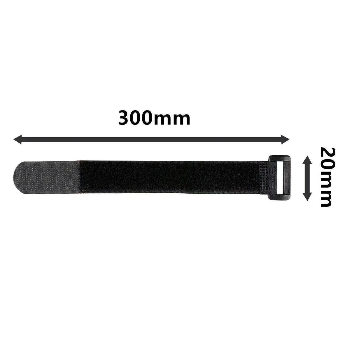 Magic Cable Ties Reusable Winder Coded Organiser Cords Hook Loop Black - 20*300mm  20PCS