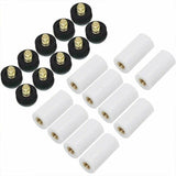 10 Pairs Soft Grey Billiard Tips Set with Screw-On Ferrules - Front View
