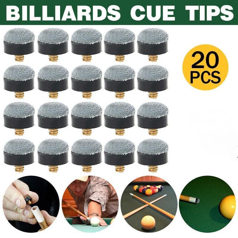 20x Commercial Quality Soft Pool Snooker Billiards CUE TIPS Screw On Type 10mm