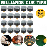 20x Commercial Quality Soft Pool Snooker Billiards CUE TIPS Screw On Type 10mm