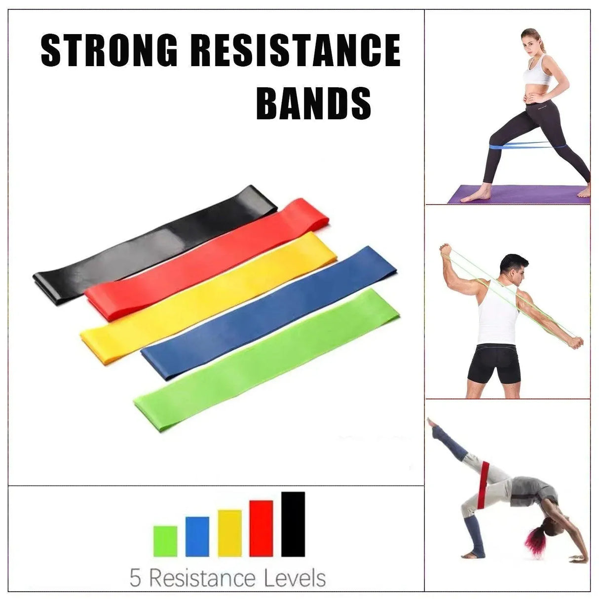 Resistance Band Power Heavy Strength Exercise Fitness Gym Crossfit Yoga Elastic