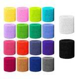 Sport Cotton Wristband Wrist Band Sweatband Sweat Training Tennis Gym Yoga - Yellow - Side View