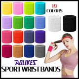 Sport Cotton Wristband Wrist Band Sweatband Sweat Training Tennis Gym Yoga - Grey