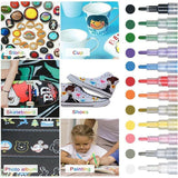 Flysea 12-80 Colours Acrylic Paint Pens Painting Stone Ceramic Glass Marker2-3Mm - 24-Colour Set - Close-Up Angle