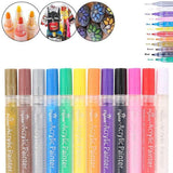 Flysea 12-80 Colours Acrylic Paint Pens Painting Stone Ceramic Glass Marker2-3Mm - 24-Colour Set - Extra Image