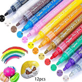 Flysea 12-80 Colours Acrylic Paint Pens Painting Stone Ceramic Glass Marker2-3Mm - 24-Colour Set - Extra Image