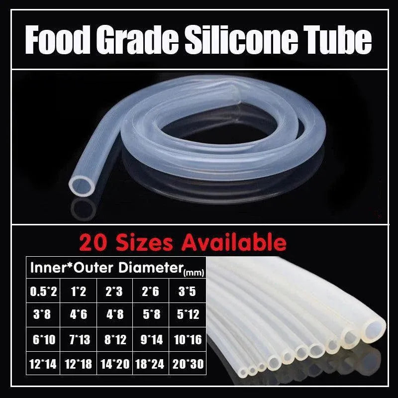 Food Grade Transparent Silicone Rubber Tube Hose Pipe Clear Beer Milk Soft 1M - 14*20mm