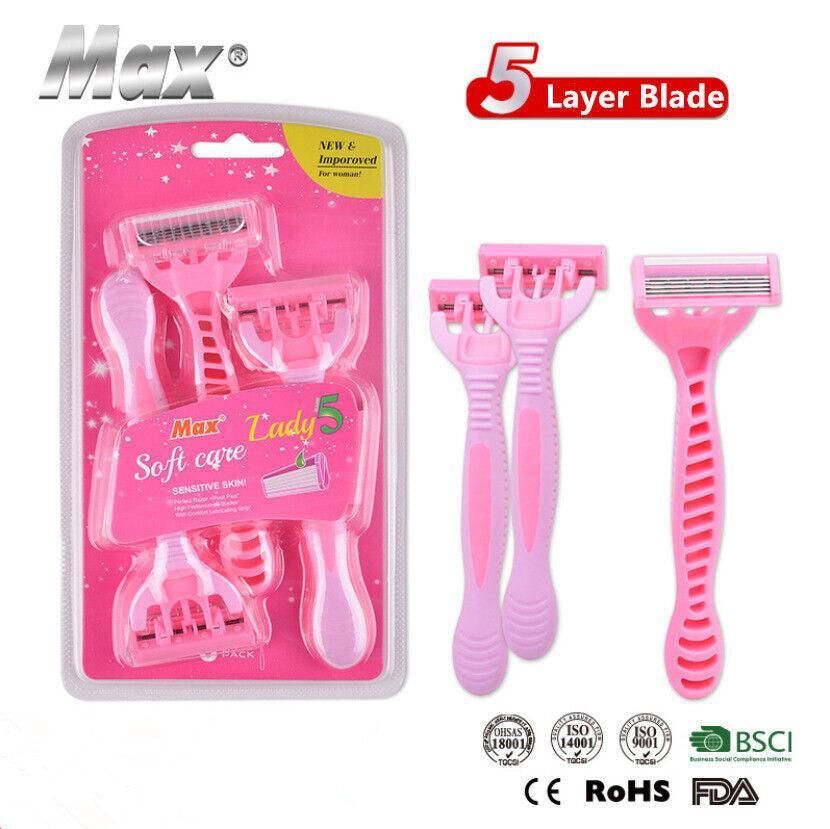 36Pcs Max 5 Layer Floating Blade Razor Shaver Shaving Facial Body Leg Women Lady