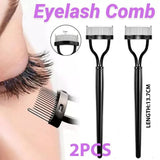 2PCS Eyelash Comb Lash Separator Metal Brush for Clump-Free Mascara and Curling