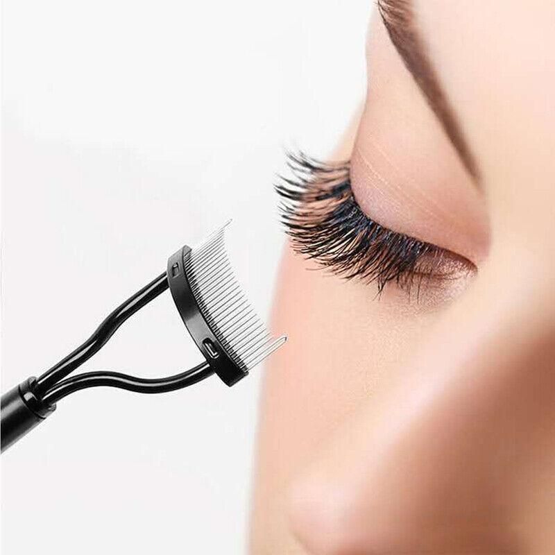 2PCS Eyelash Comb Lash Separator Metal Brush for Clump-Free Mascara and Curling