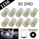 2X Ba15S 50 Smd Led - Bright White 1156 Brake Reverse Light Bulb Globe Lamp 12V - Side View