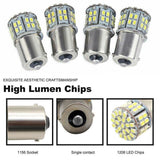 2X Ba15S 50 Smd Led - Bright White 1156 Brake Reverse Light Bulb Globe Lamp 12V - Top-Down View