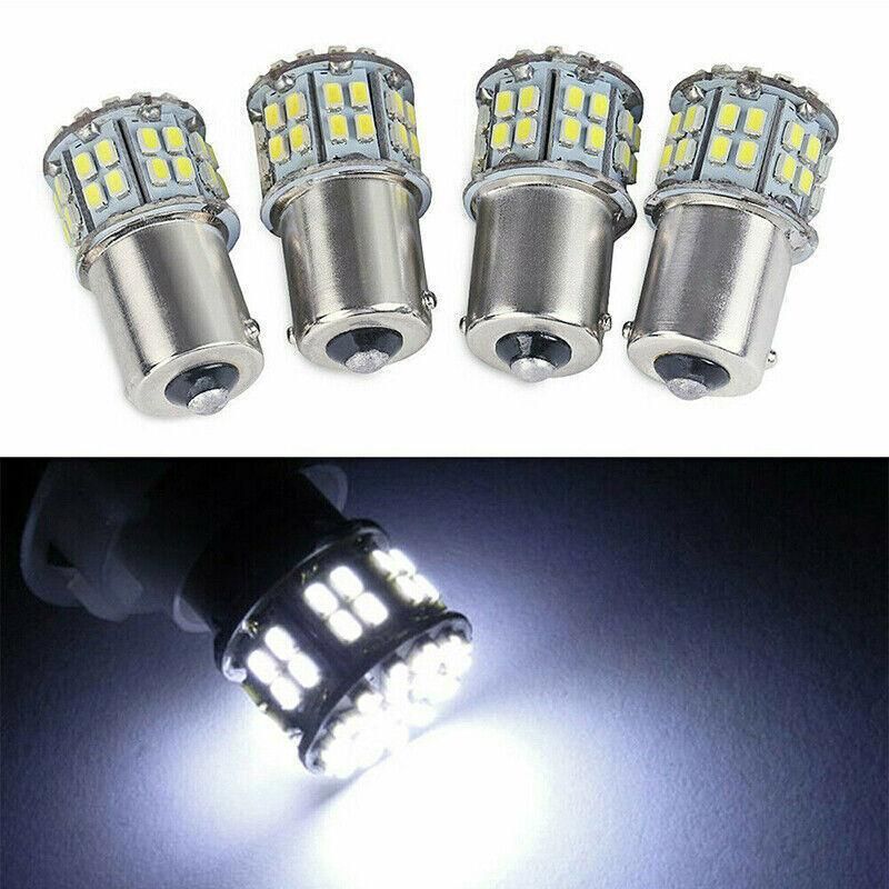 2X Ba15S 50 Smd Led - Bright White 1156 Brake Reverse Light Bulb Globe Lamp 12V