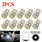 2X Ba15S 50 Smd Led - Bright White 1156 Brake Reverse Light Bulb Globe Lamp 12V