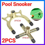 2PCS Pool Snooker Billiard Table Cue Rest Cross And Spider Jigger Brass Set