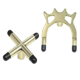2PCS Pool Snooker Billiard Table Cue Rest Cross And Spider Jigger Brass Set - Front View