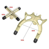2PCS Pool Snooker Billiard Table Cue Rest Cross And Spider Jigger Brass Set - Side View