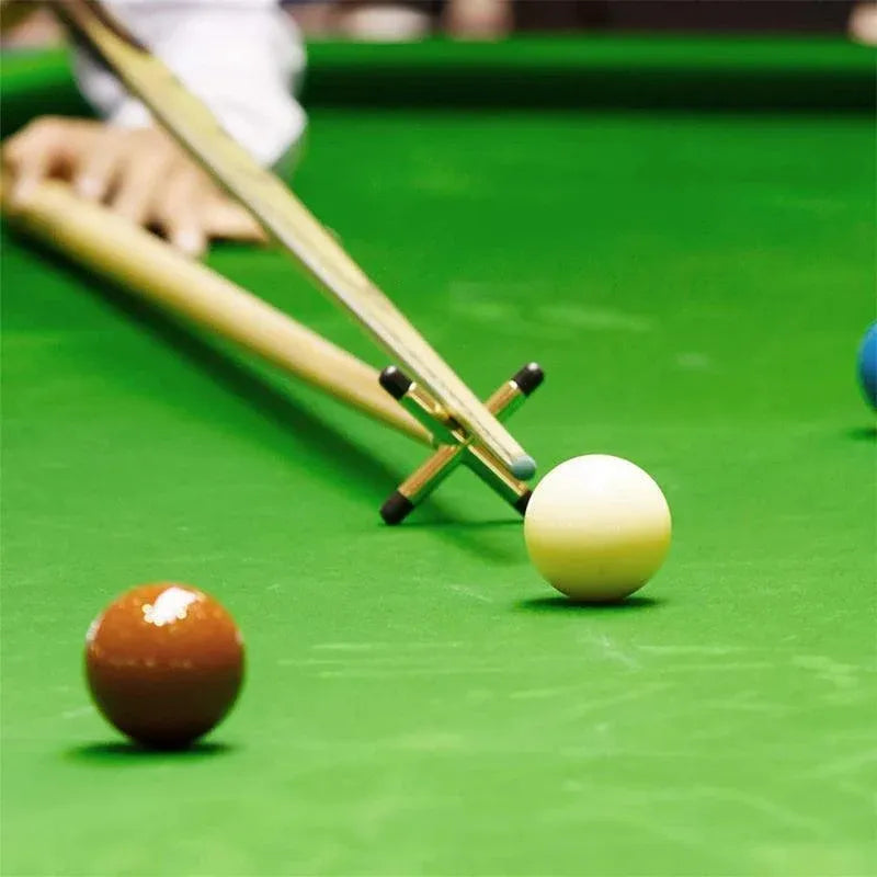 2PCS Pool Snooker Billiard Table Cue Rest Cross And Spider Jigger Brass Set