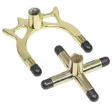 2PCS Pool Snooker Billiard Table Cue Rest Cross And Spider Jigger Brass Set - Low Angle