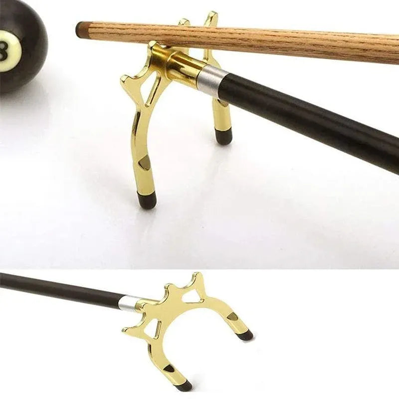 2PCS Pool Snooker Billiard Table Cue Rest Cross And Spider Jigger Brass Set