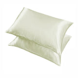 2 Pack Satin Pillowcases Luxury Soft Cushion Covers Bedroom Home Decor - Coffee
