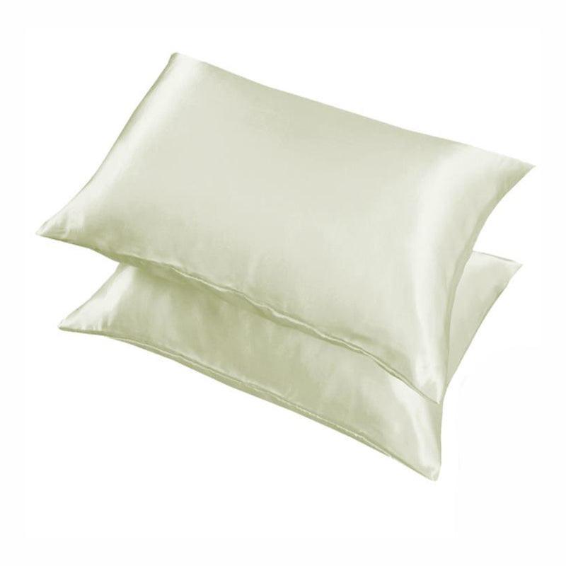 2 Pack Satin Pillowcases Luxury Soft Cushion Covers Bedroom Home Decor - Lake Blue