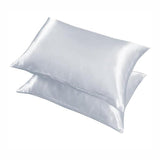 2 Pack Satin Pillowcases Luxury Soft Cushion Covers Bedroom Home Decor - Light Orange