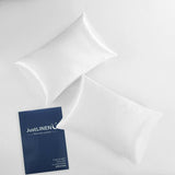 2 Pack Satin Pillowcases Luxury Soft Cushion Covers Bedroom Home Decor - Light Yellow