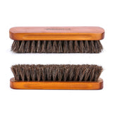 2X Horsehair Shoe Brush Wood Handle Leather Boots Daubers Applicators Cleaning - Front View