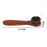 2X Horsehair Shoe Brush Wood Handle Leather Boots Daubers Applicators Cleaning - Close-Up Angle